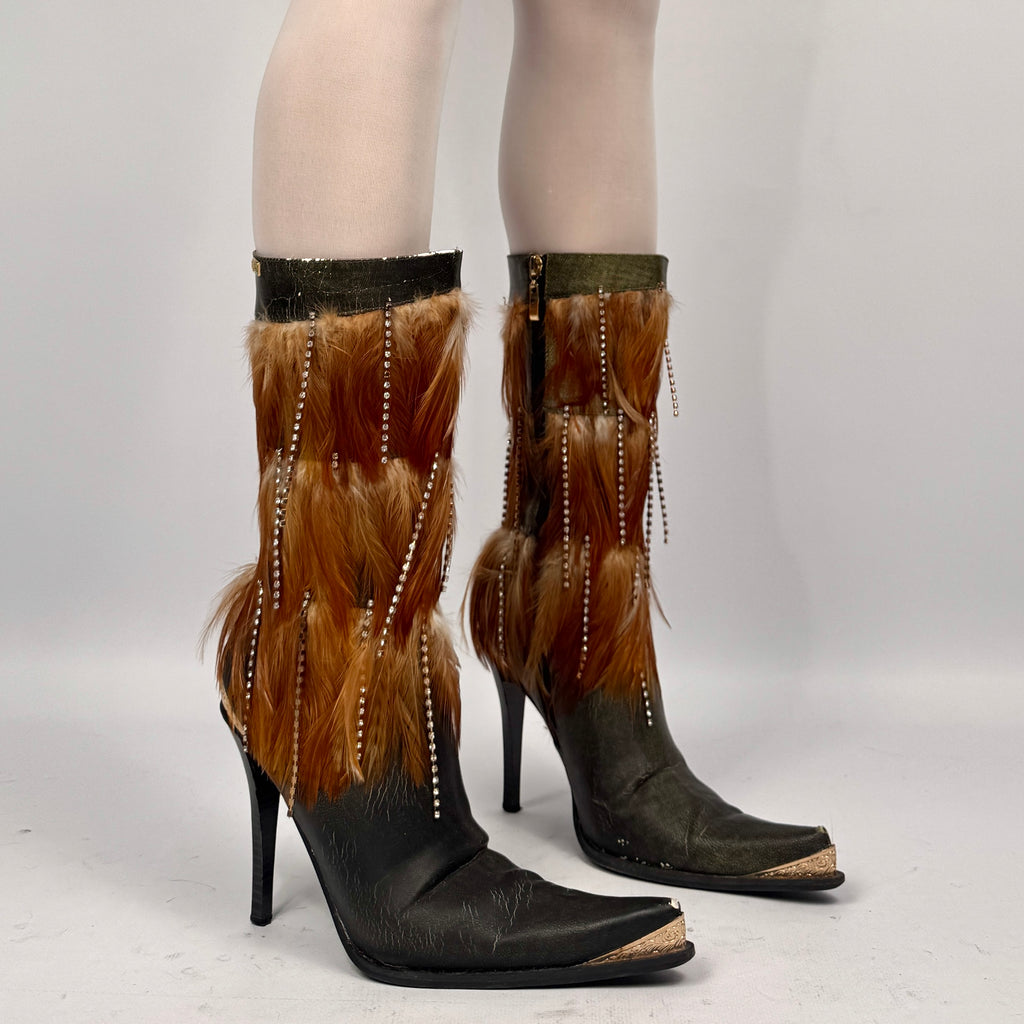 Vintage Italian PU Fur Boots — 39.5 NUANCE ❣️