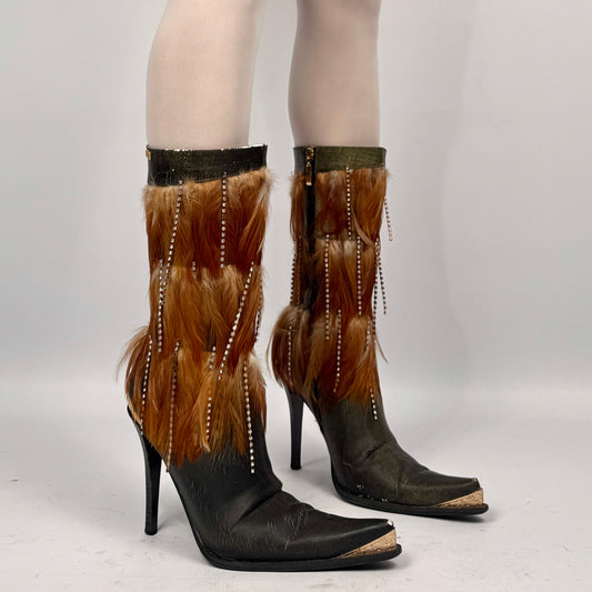 Vintage Italian PU Fur Boots — 39.5 NUANCE ❣️