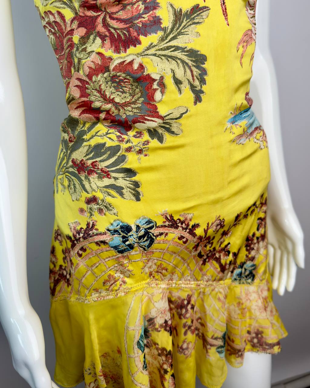 Roberto Cavalli S/S 2003 Iconic Chinoiserie Mini Silk Corset Dress