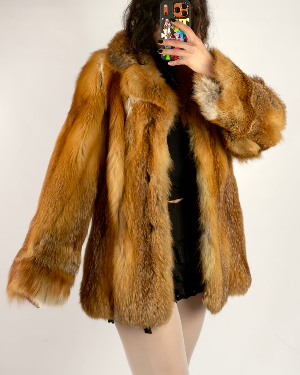 Vintage Fox Fur Jacket — S/M