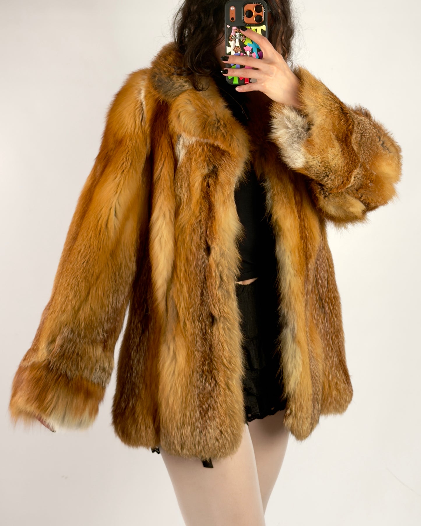 Vintage Fox Fur Jacket — S/M