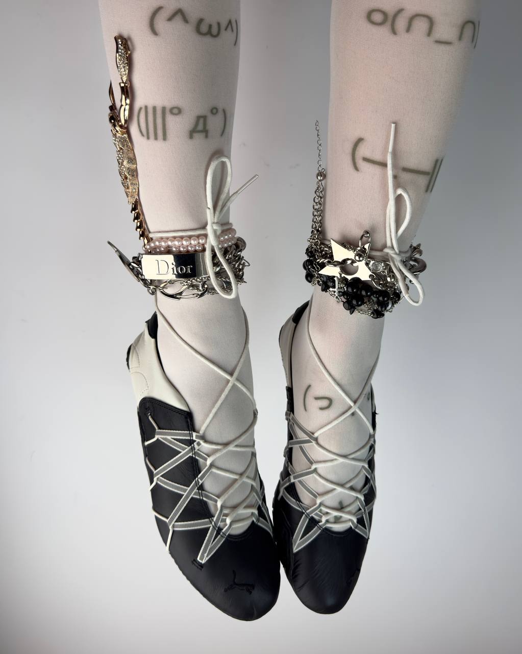 Puma Vintage Lace Up Ballet Flats — 37/37.5