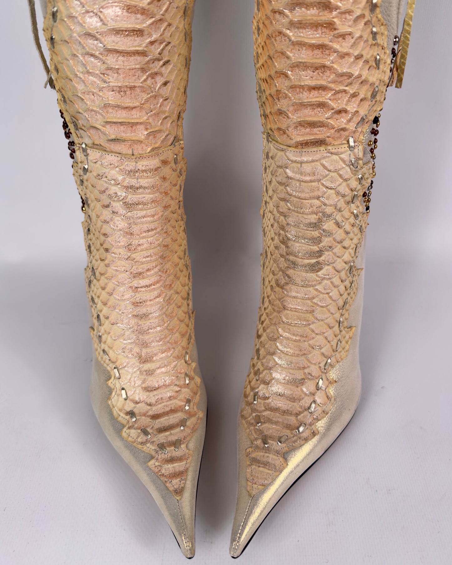 El Dante’s Couture Vintage Python Boots — 38/39