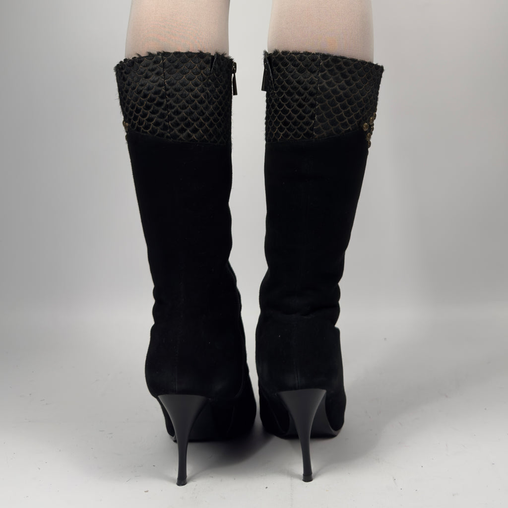 Vintage Italian Suede Winter Boots — 40
