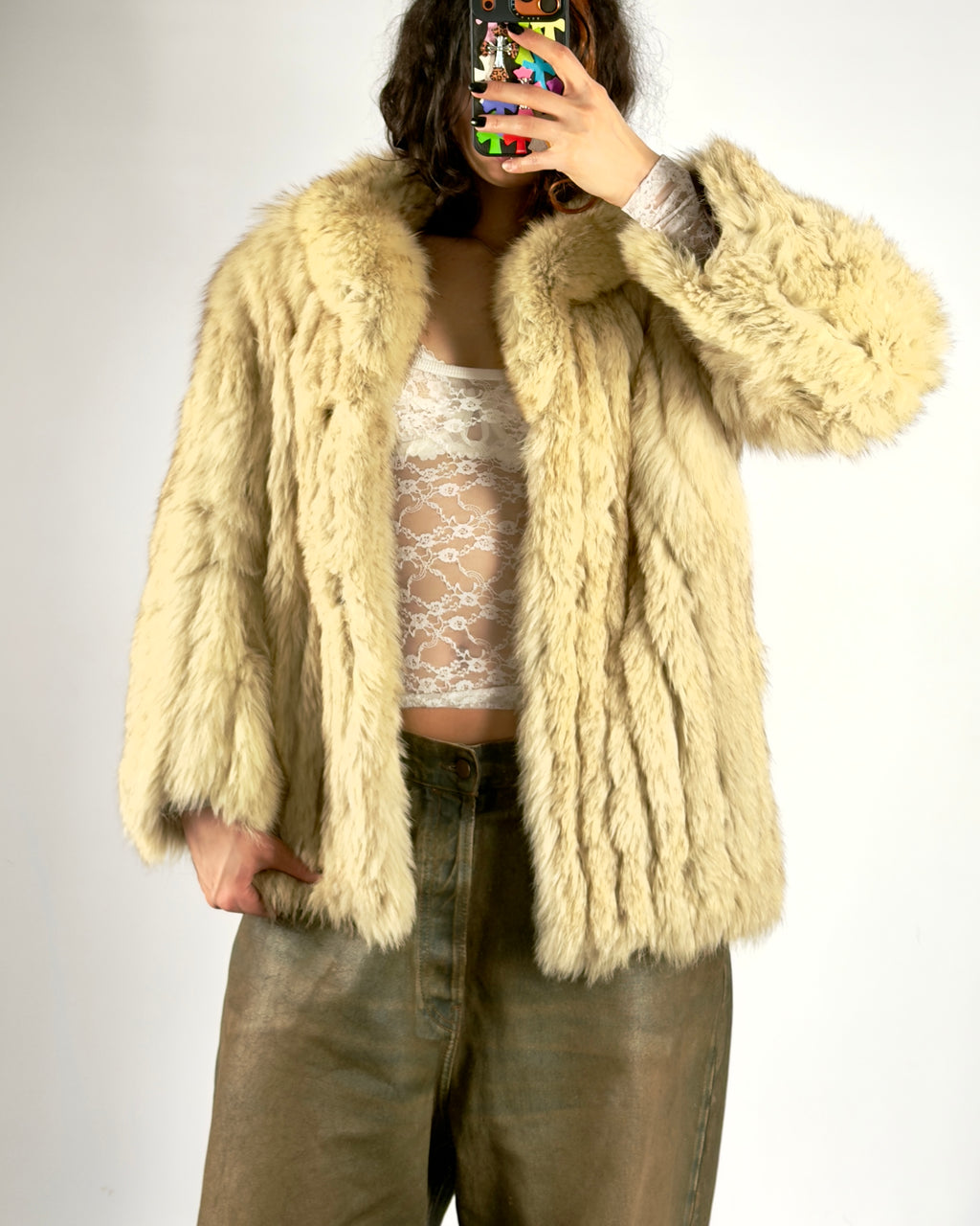 Vintage Arctic Fox Fur Jacket — XS/M