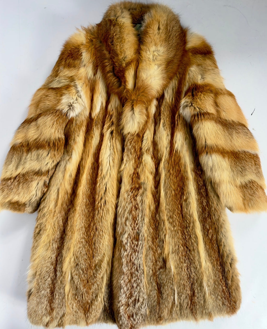 Vintage Red Fox Fluffy Fur Coat — M/XL