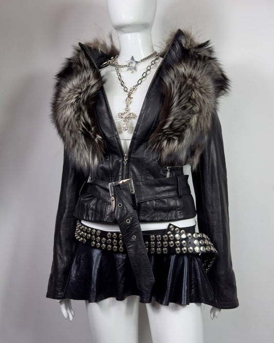 Vintage Fur Leather Jacket