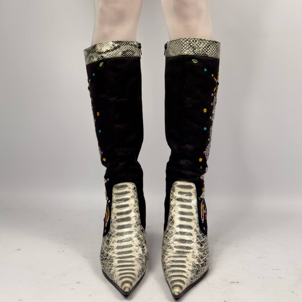 Vintage Vegan Beaded Boots — 40