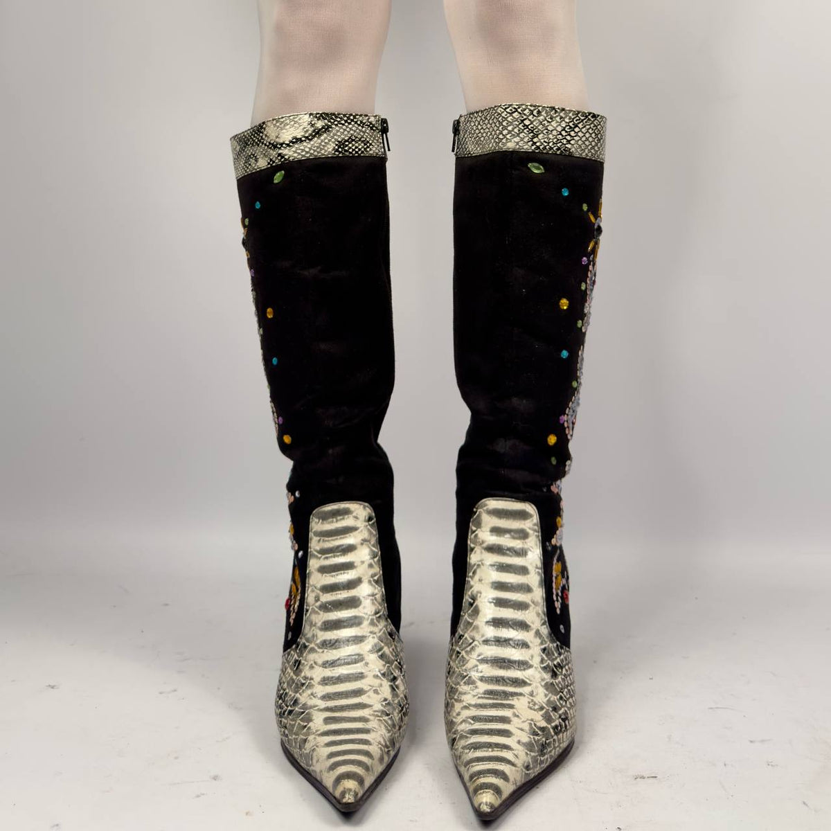 Vintage Vegan Beaded Boots — 40