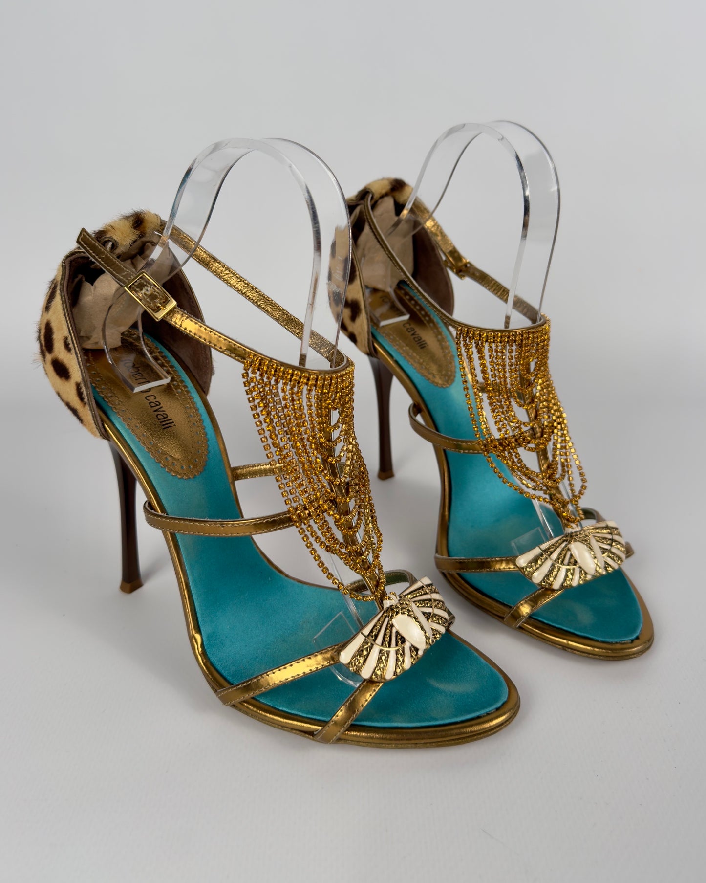 Roberto Cavalli Vintage Scarab Heels — 39