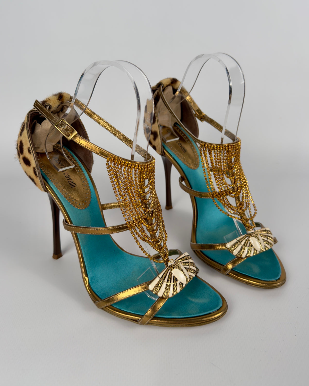 Roberto Cavalli Vintage Scarab Heels — 39