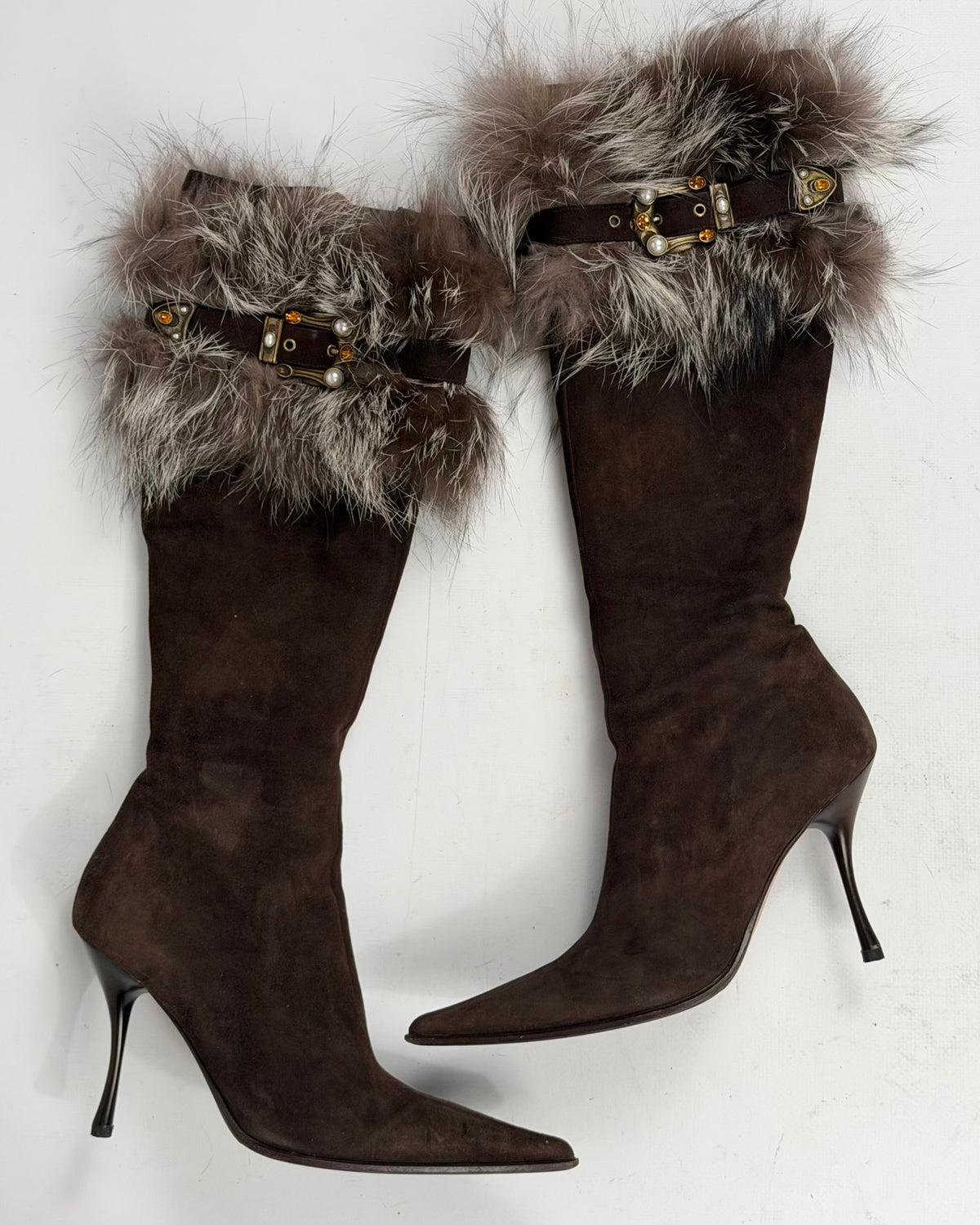 Gianmarco Lorenzi Vintage Suede Buckle Boots — 40