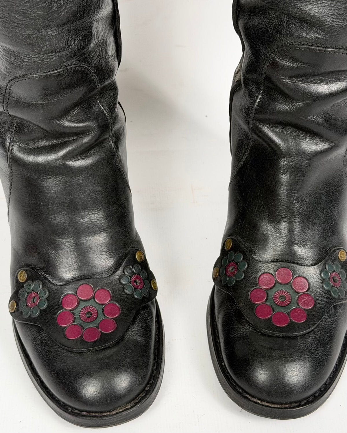 Anna Sui Vintage Leather Cowboy Boots — 37