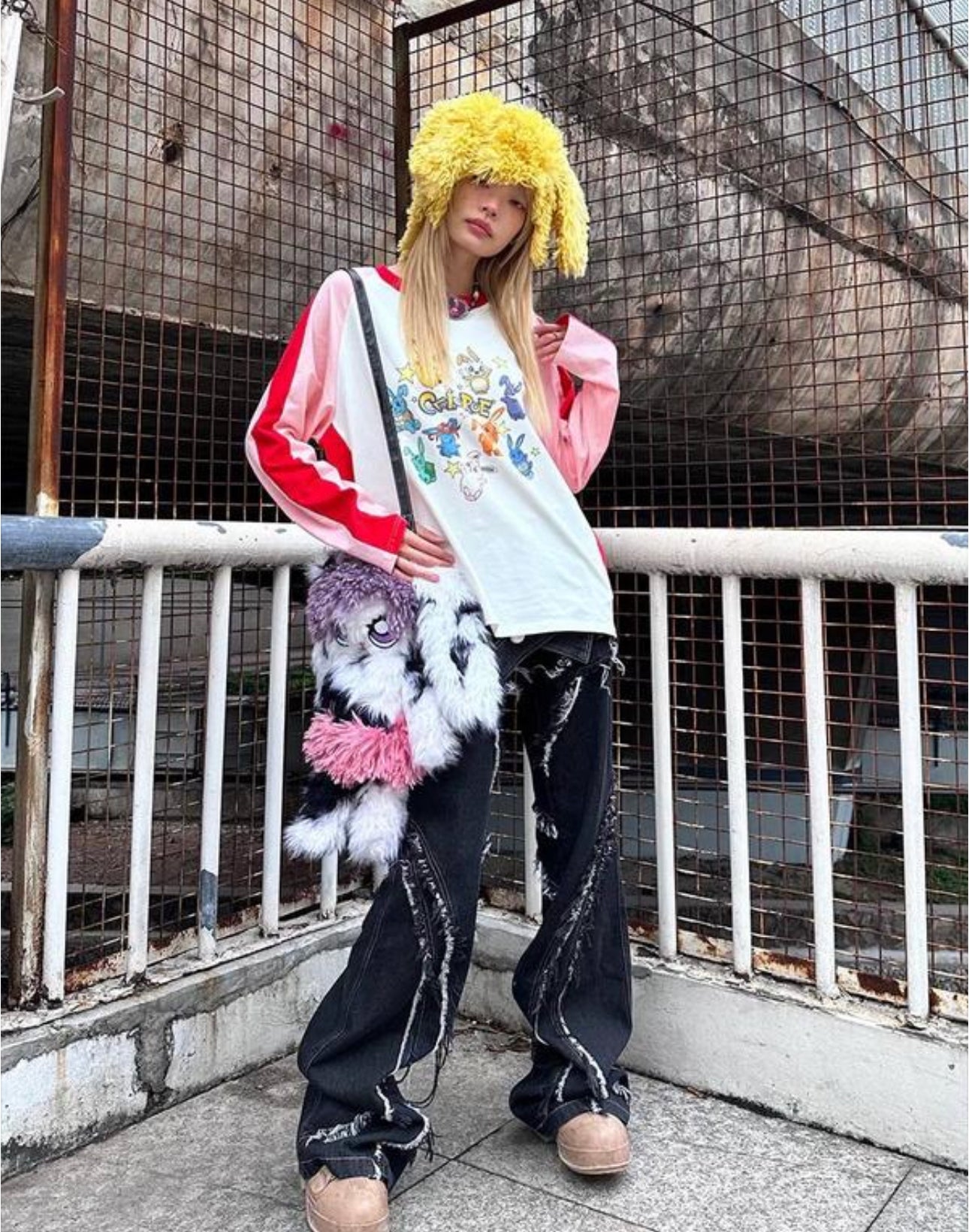 C-Fierce Fluffy bunny backpack
