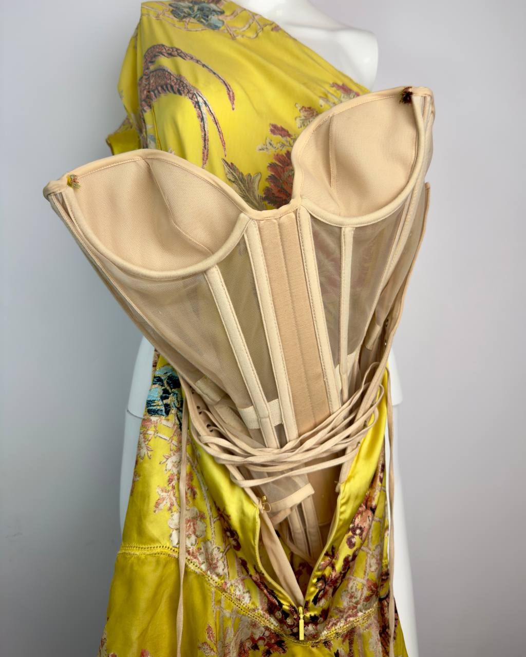 Roberto Cavalli S/S 2003 Iconic Chinoiserie Mini Silk Corset Dress