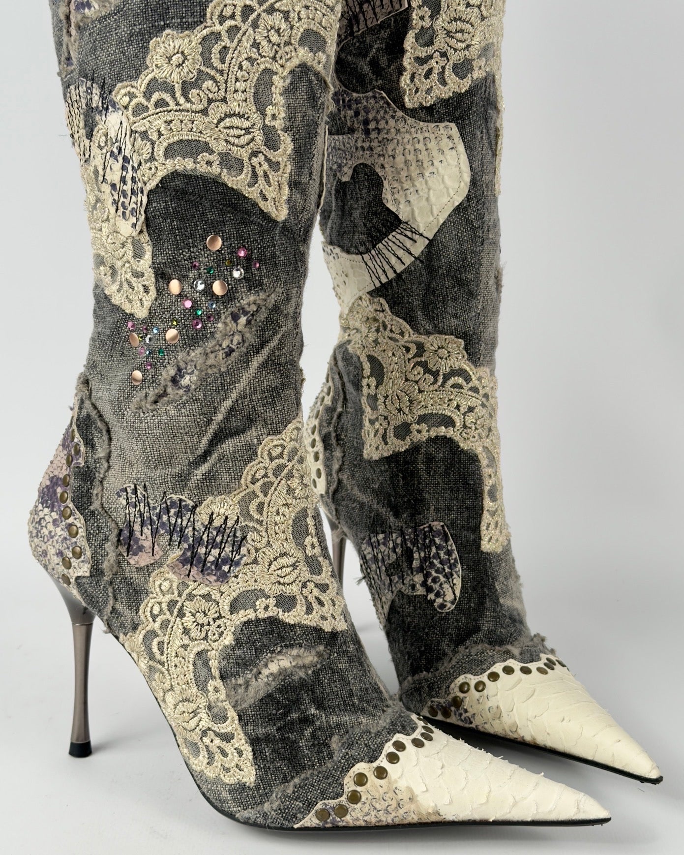 El Dante’s Vintage Denim Boots — 38/39