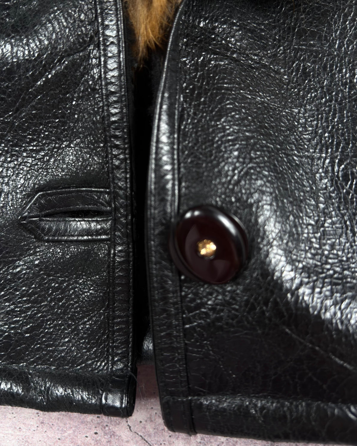 Vintage Fur Shearling Leather Jacket — M/L