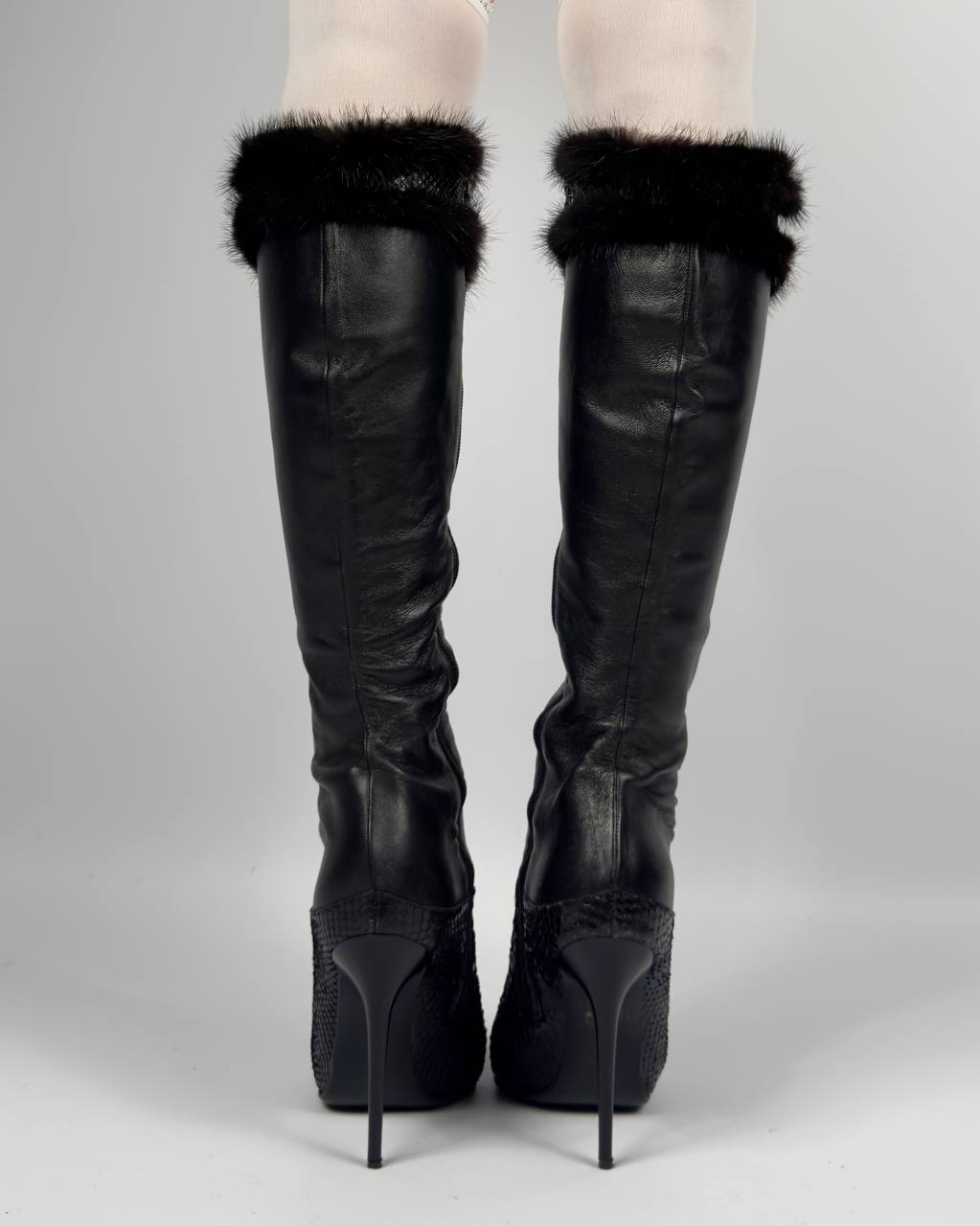 Vintage Italian Roberto Boticceli Python Leather Boots — 37/37.5