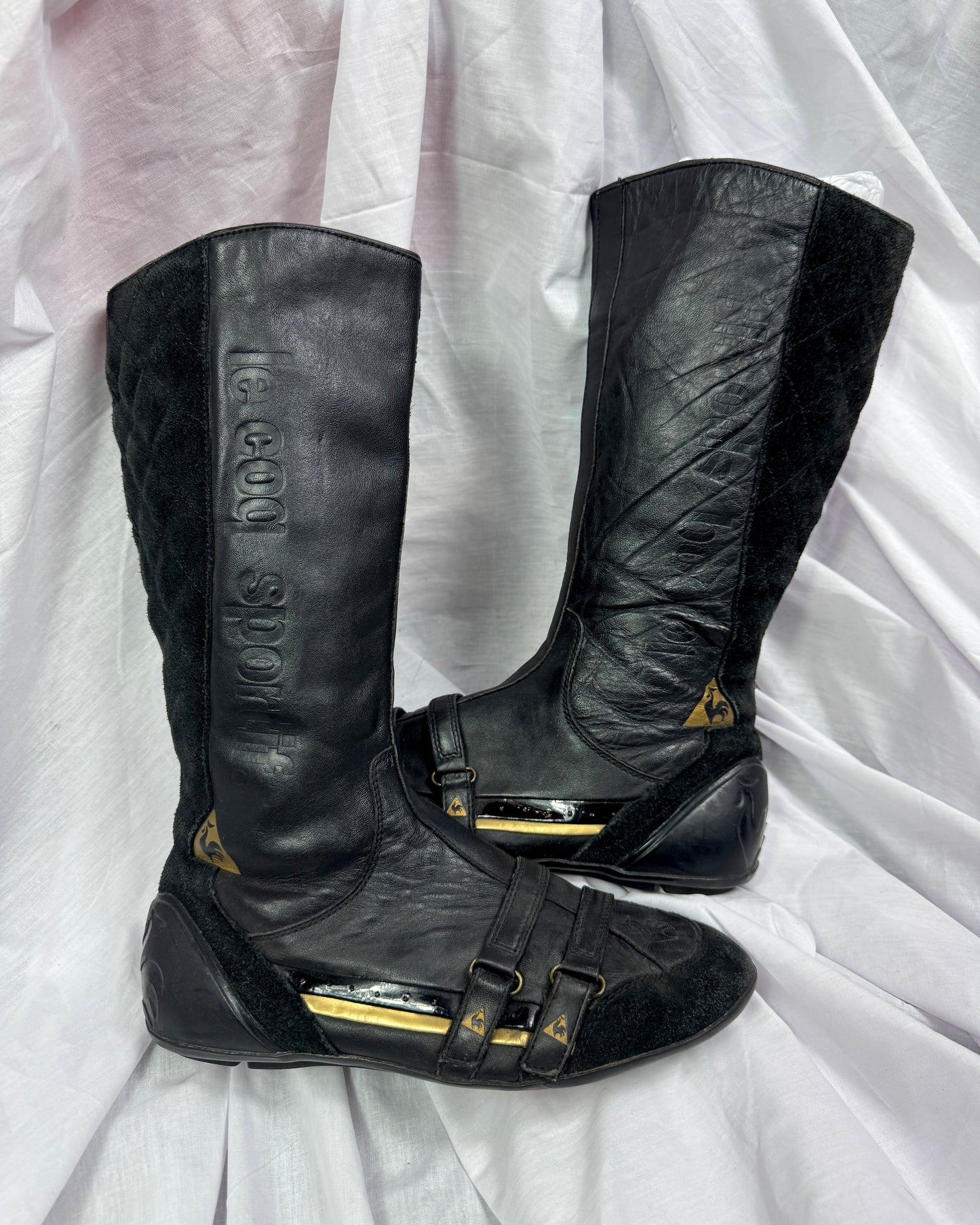 LCQ Vintage Leather Moto Boots 39
