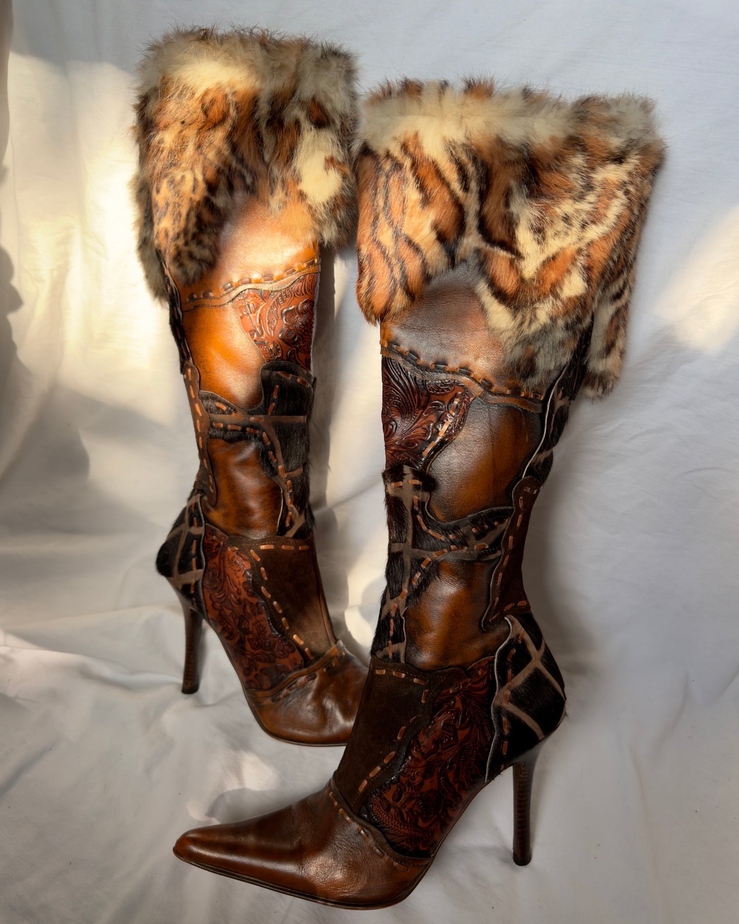 El Dante’s Couture Vintage Fur Boots — 39/40
