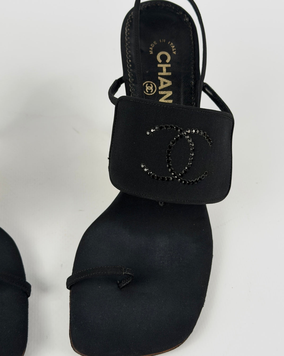 Chanel Cruise 2001 Crystal Logo Slingback Heels — 39/40