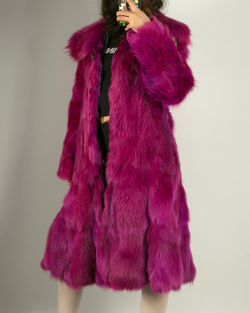 Vintage Fox Pink Fur Coat — S/L