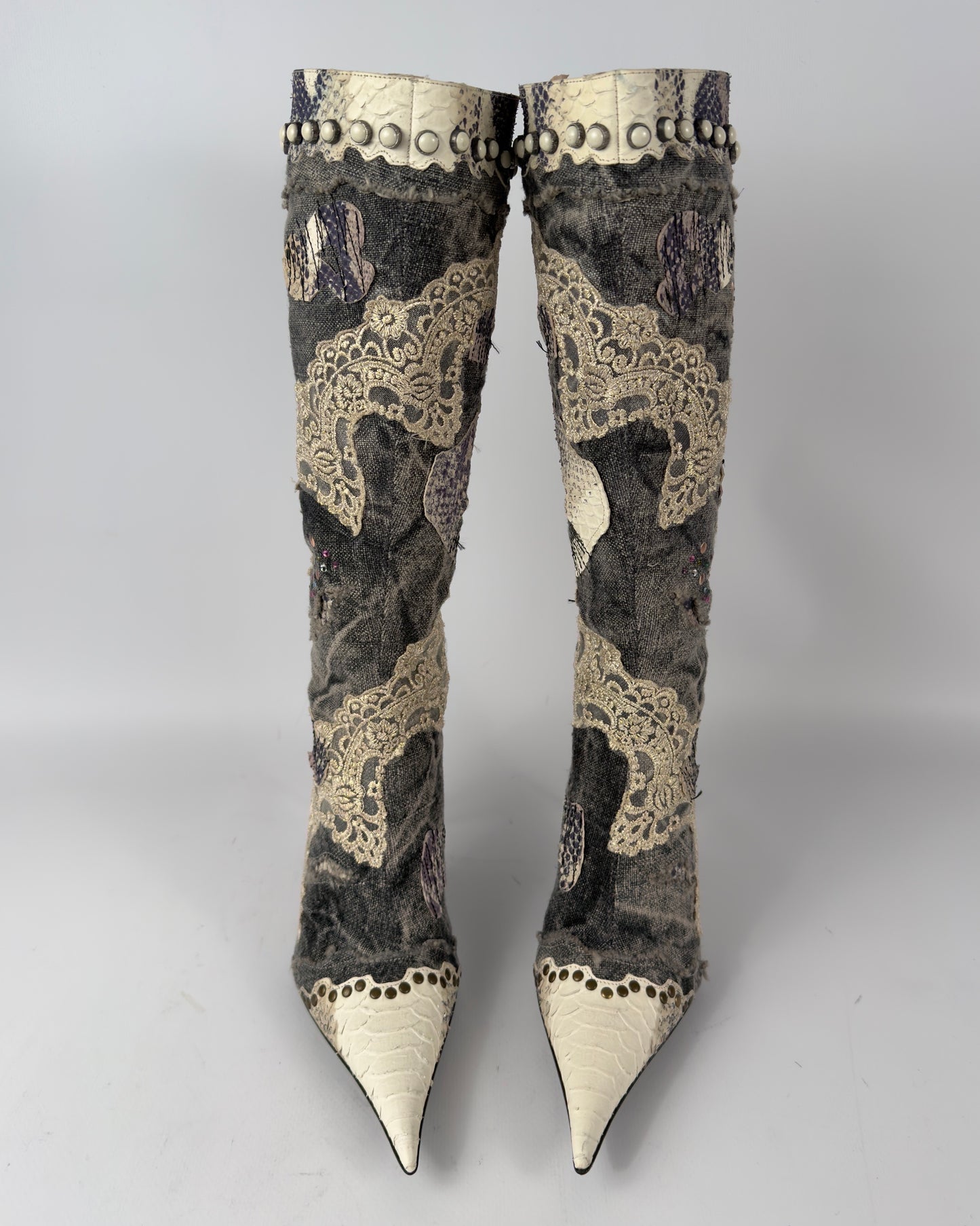 El Dante’s Vintage Denim Boots — 38/39