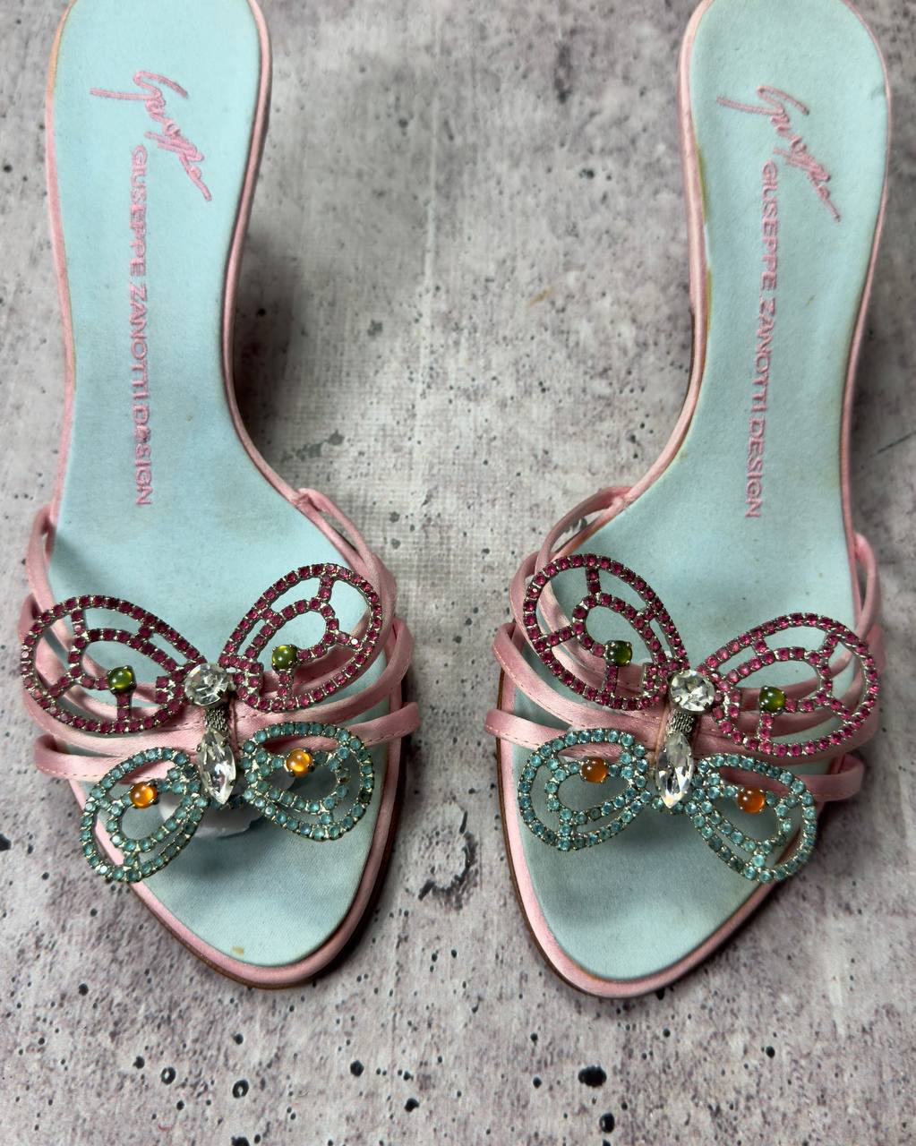 Giuseppe Zanotti S/S 2001 Butterfly Pastel Heels 36/37 - NEVER WORN