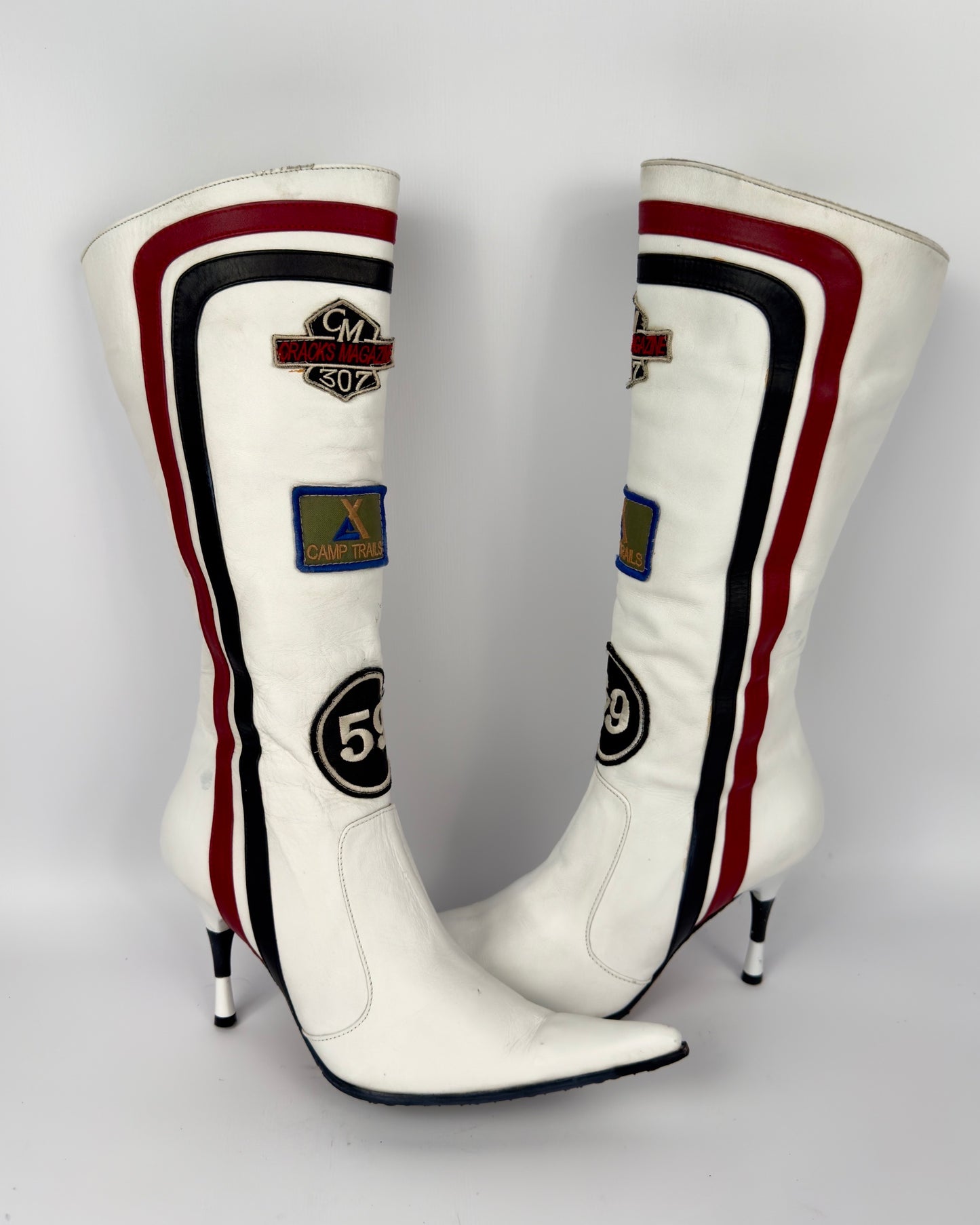 Vintage Italian Racing Boots — 38