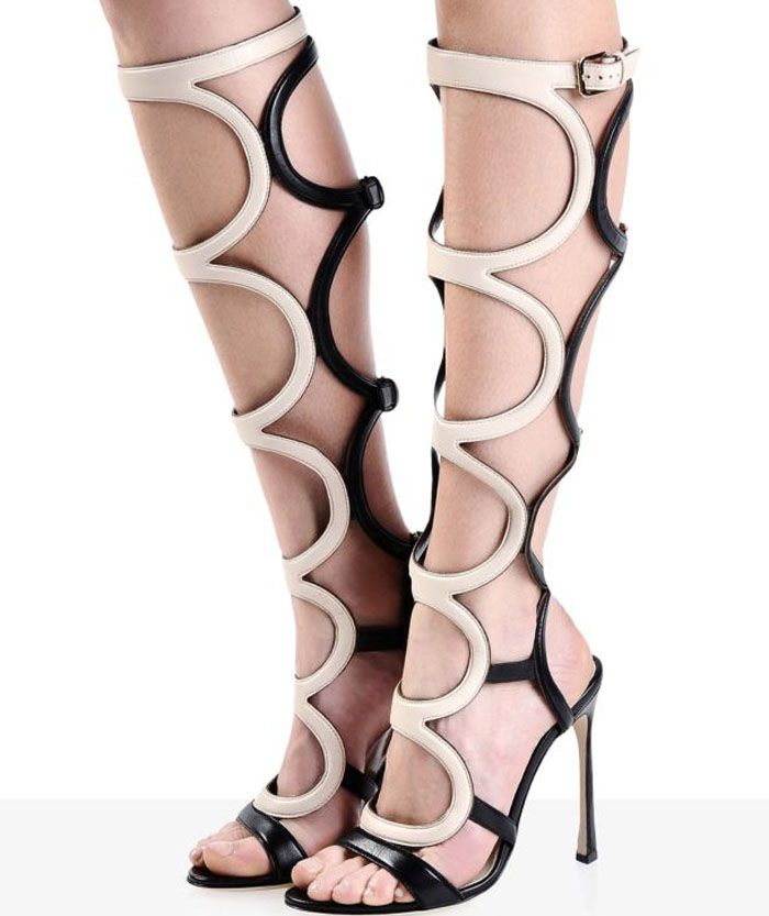 Sergio Rossi Arabesque Gladiator Heels — 37/37.5