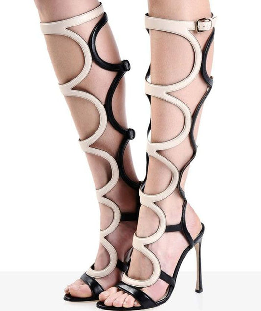 Sergio Rossi Arabesque Gladiator Heels — 37/37.5