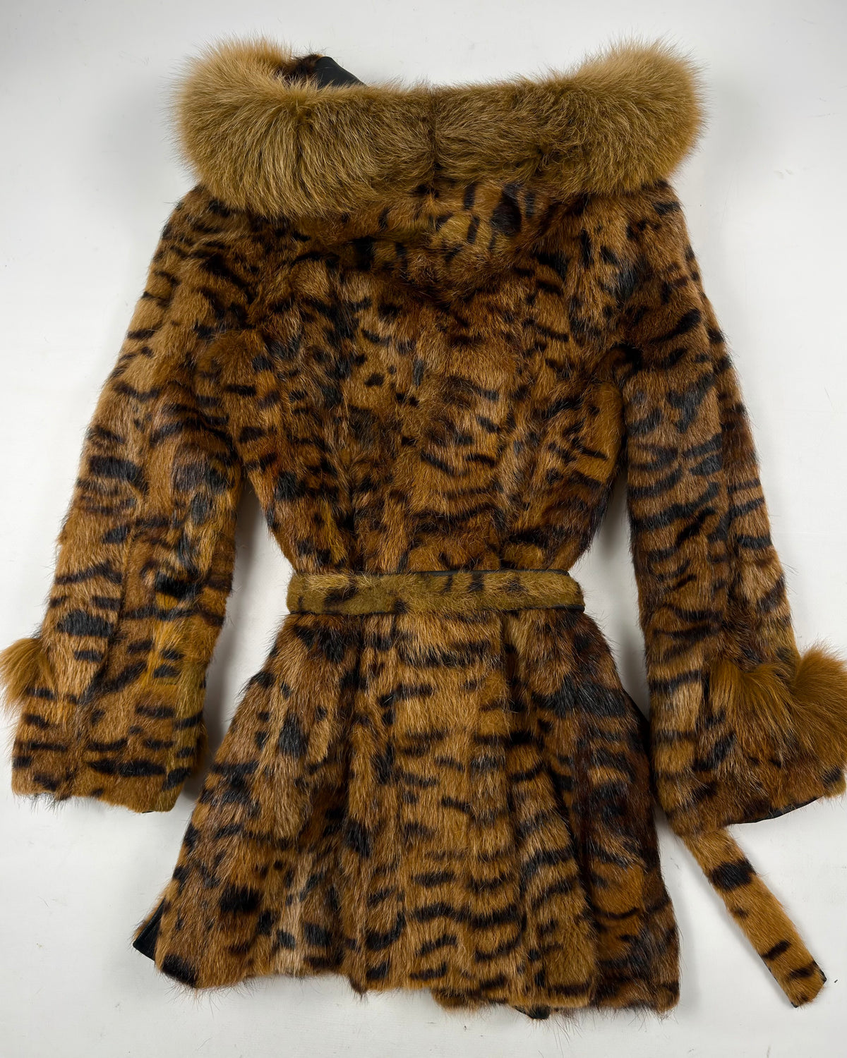 Vintage Fur Hooded Coat — M/L