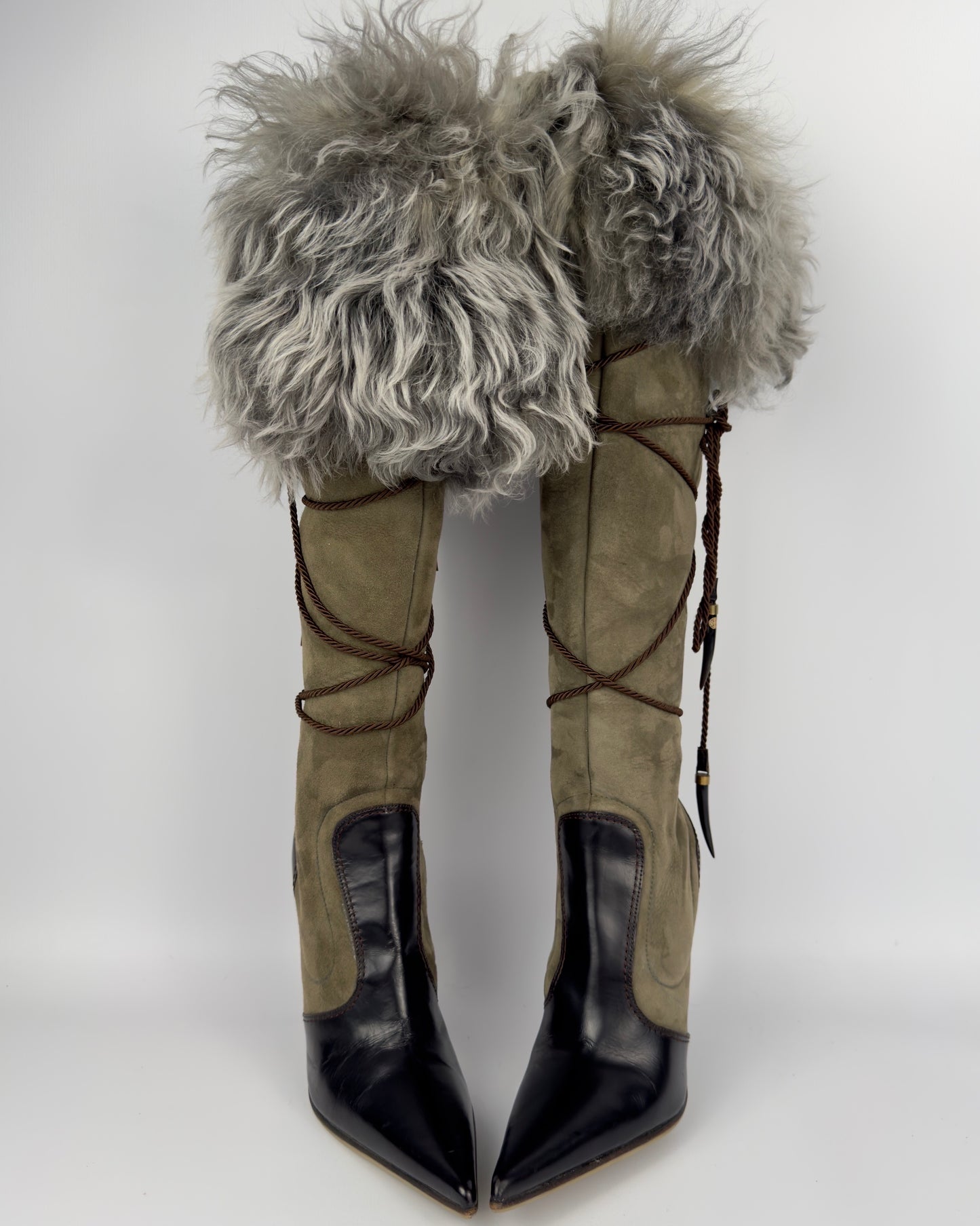 Vicini Italian Vintage Fur Boots — 36