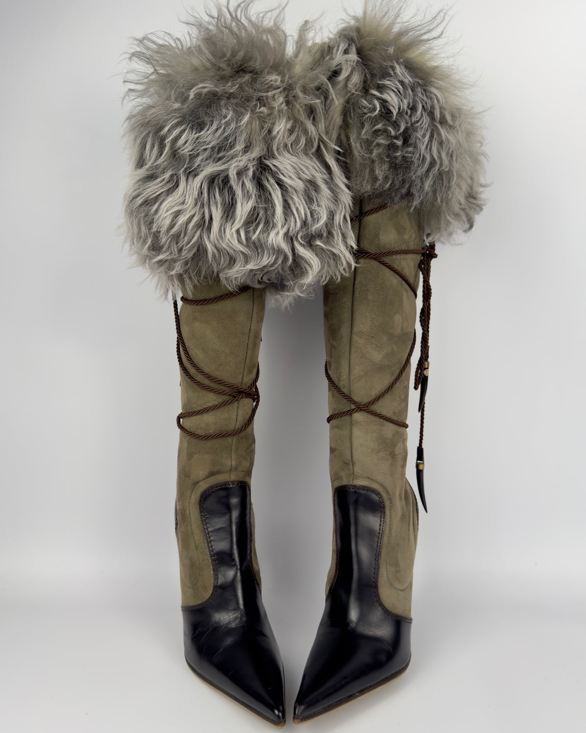 Vicini Italian Vintage Fur Boots — 36