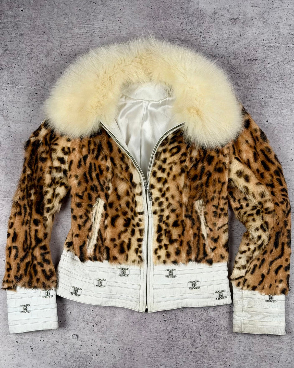 Vintage Fur Leather Jacket — S/M