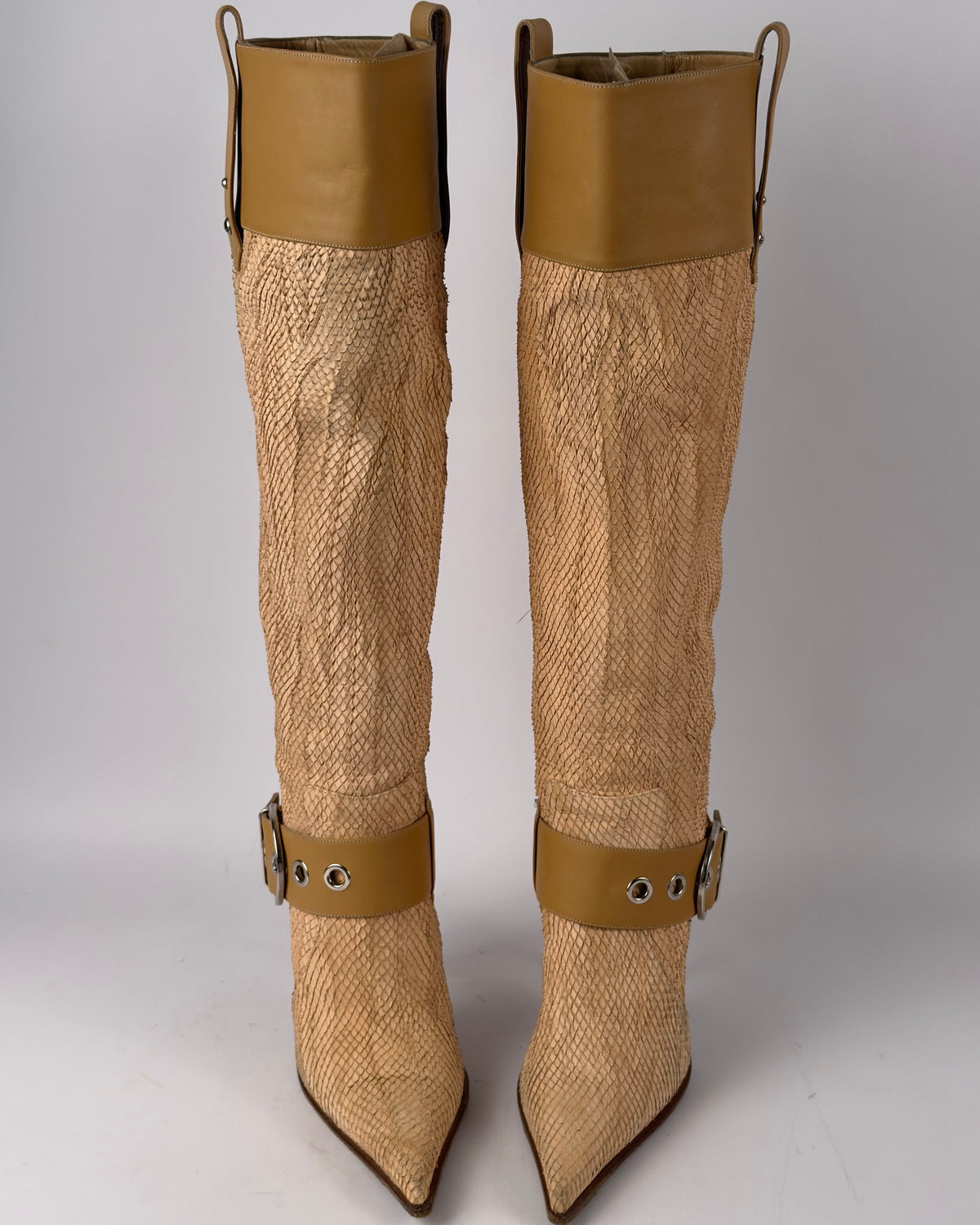 Gianmarco Lorenzi Vintage Leather Buckle Boots — 38