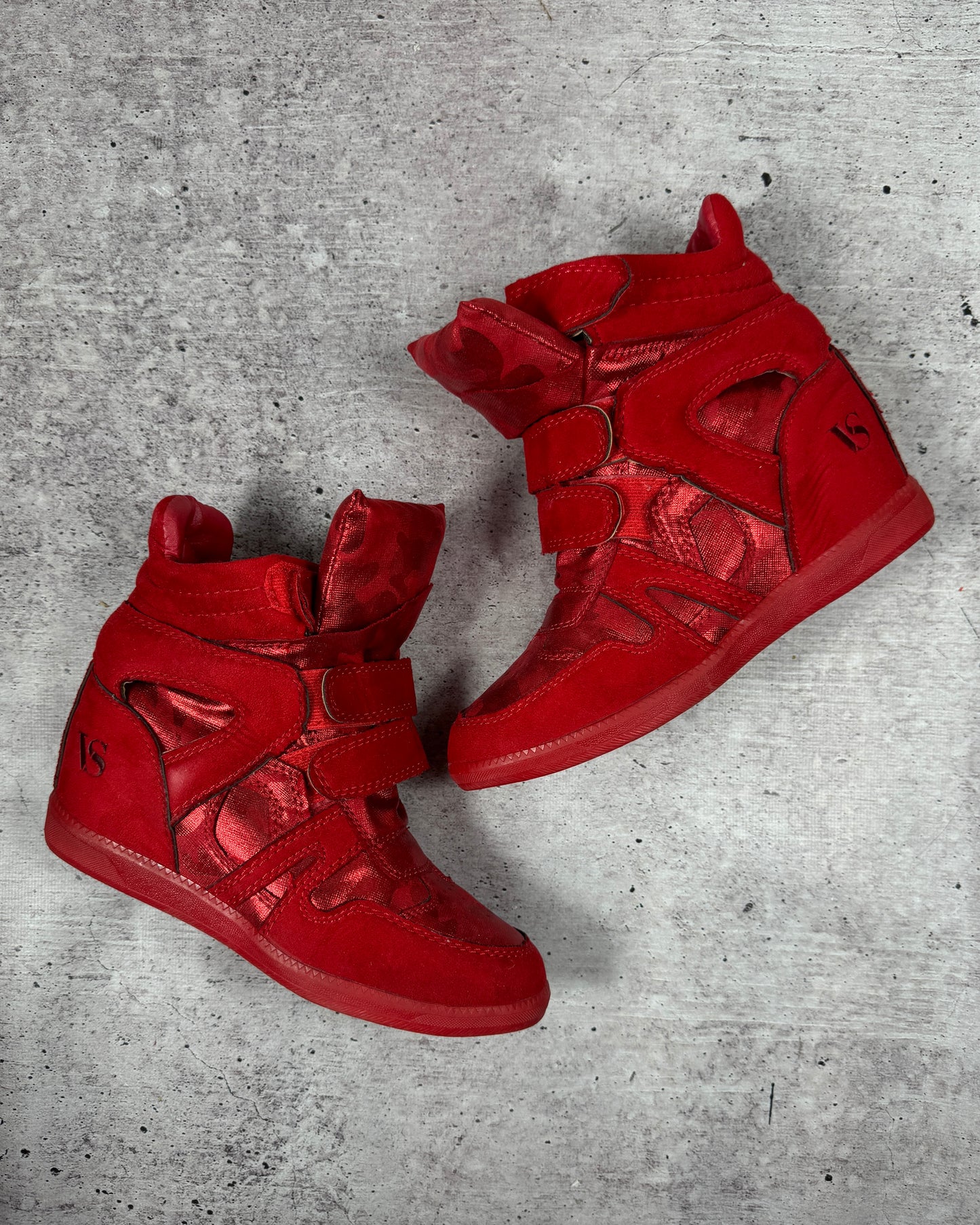 Vintage Red Wedge Sneakers 38/39