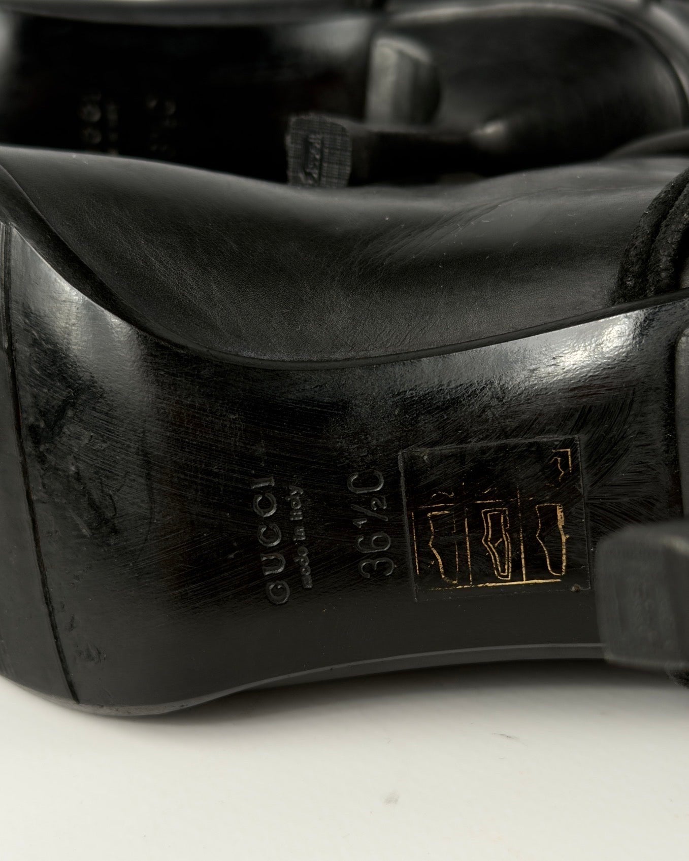 GUCCI BY TOM FORD AW99 HORSEBIT HARNESS RIDING HEEL BOOTS — 36.5