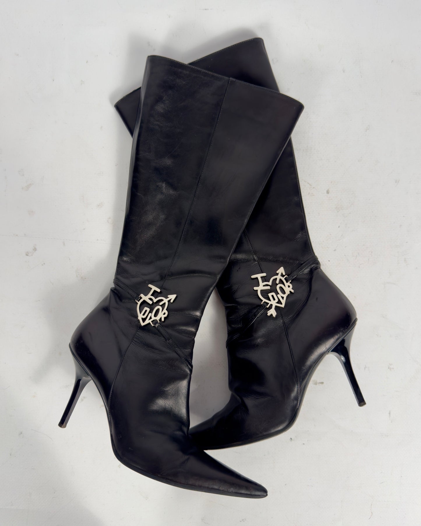 Dior by Galliano FW04 Vintage Leather Boots — 38