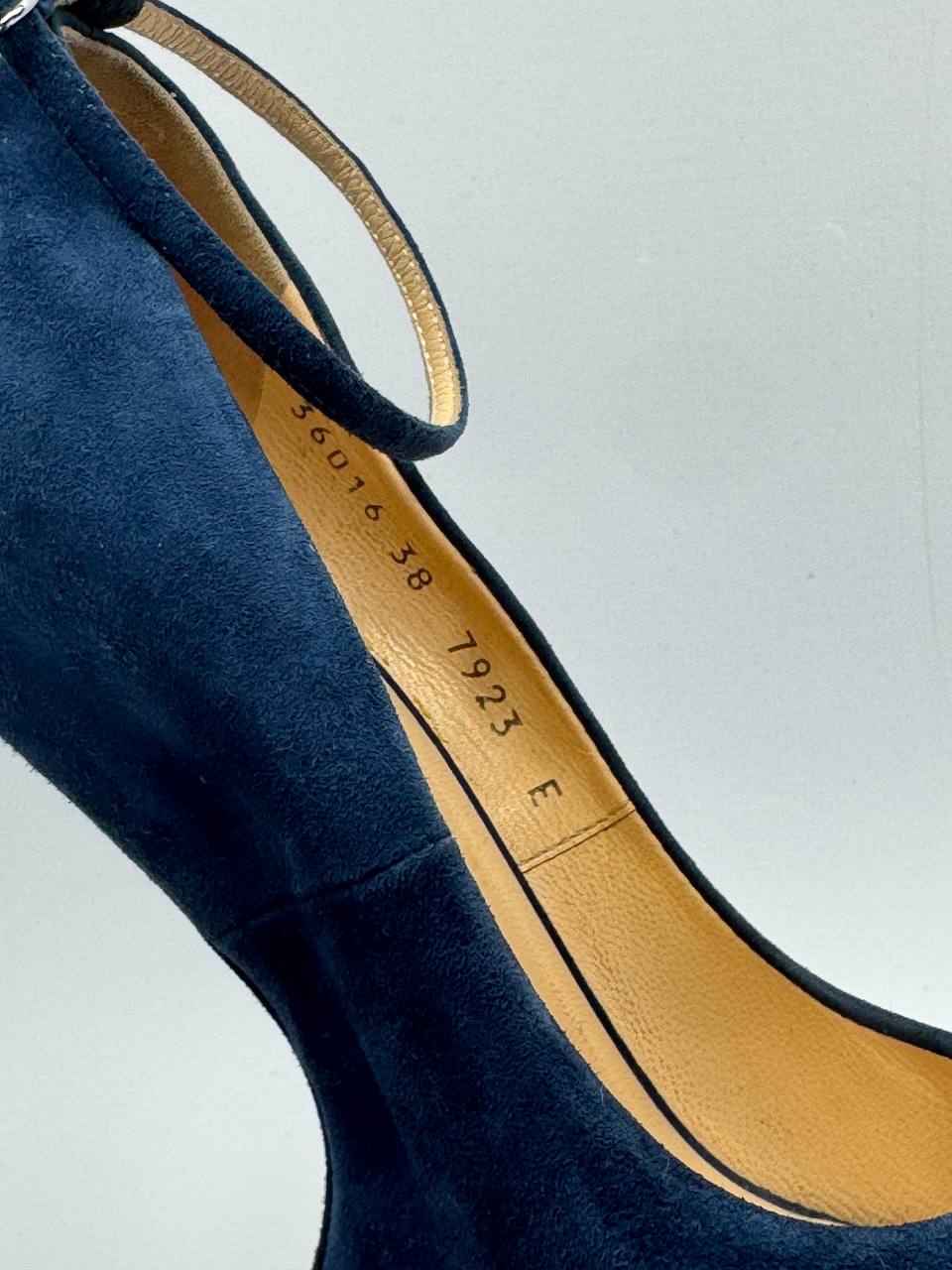 Giuseppe Zanotti Blue Suede Wedge Heels — 38