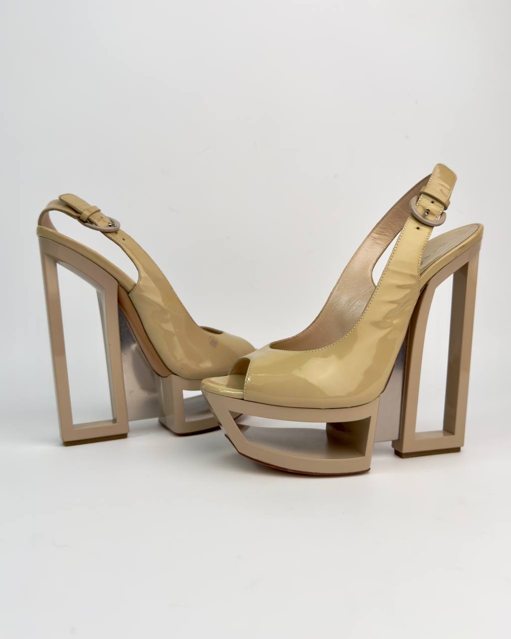 Casadei Cut Out Platform Heels — 38/38.5