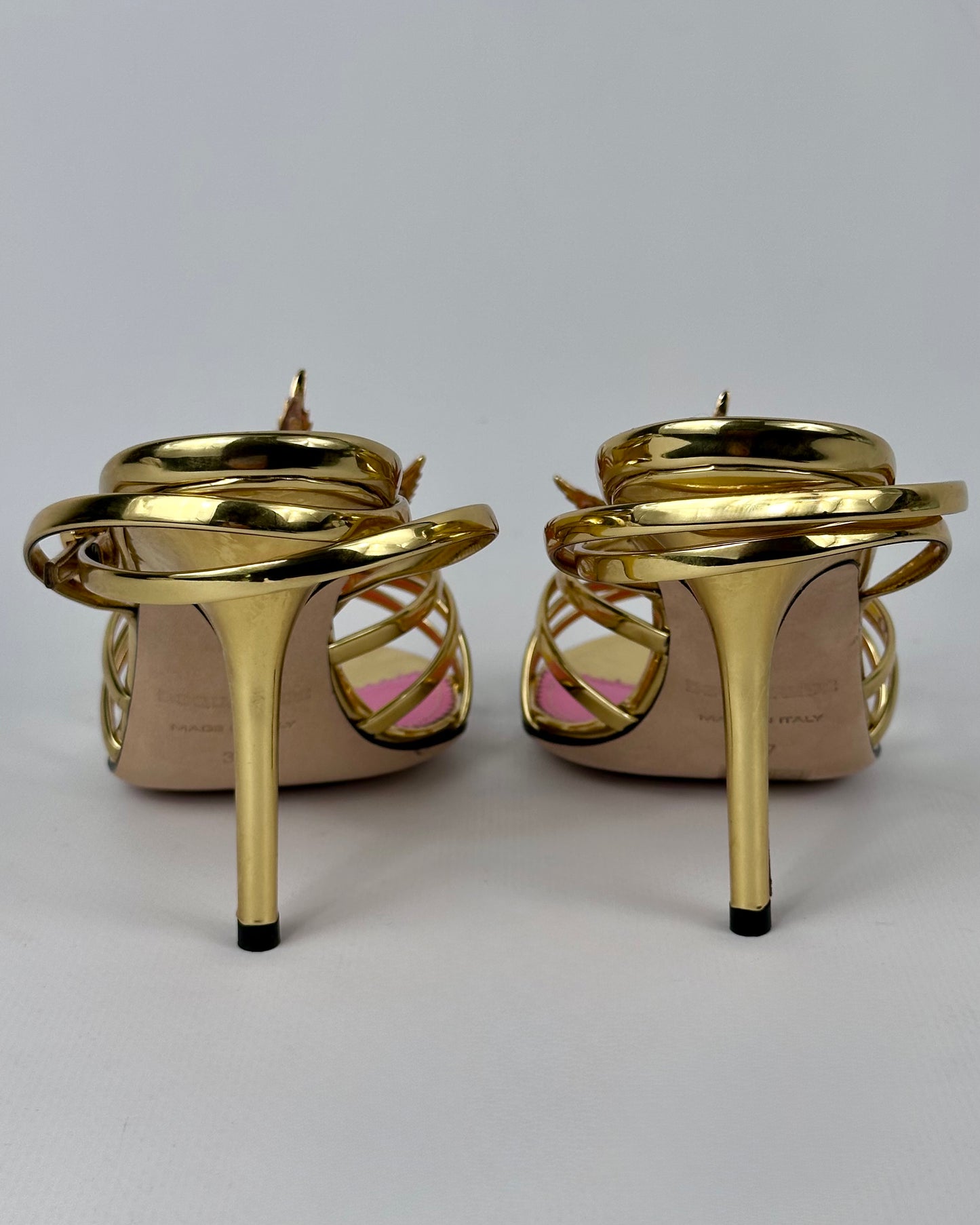 Dsquared2 Marija Leaf Gold Strap Sandals SS05 reissue for SS24 — 37, 38, 39