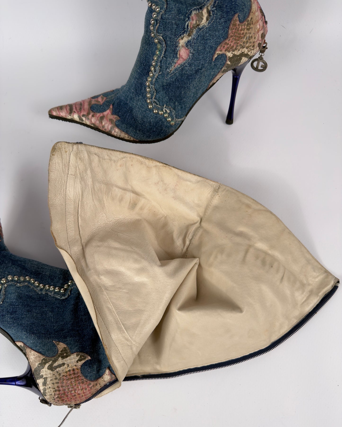 El Dante’s Couture Vintage Denim Boots