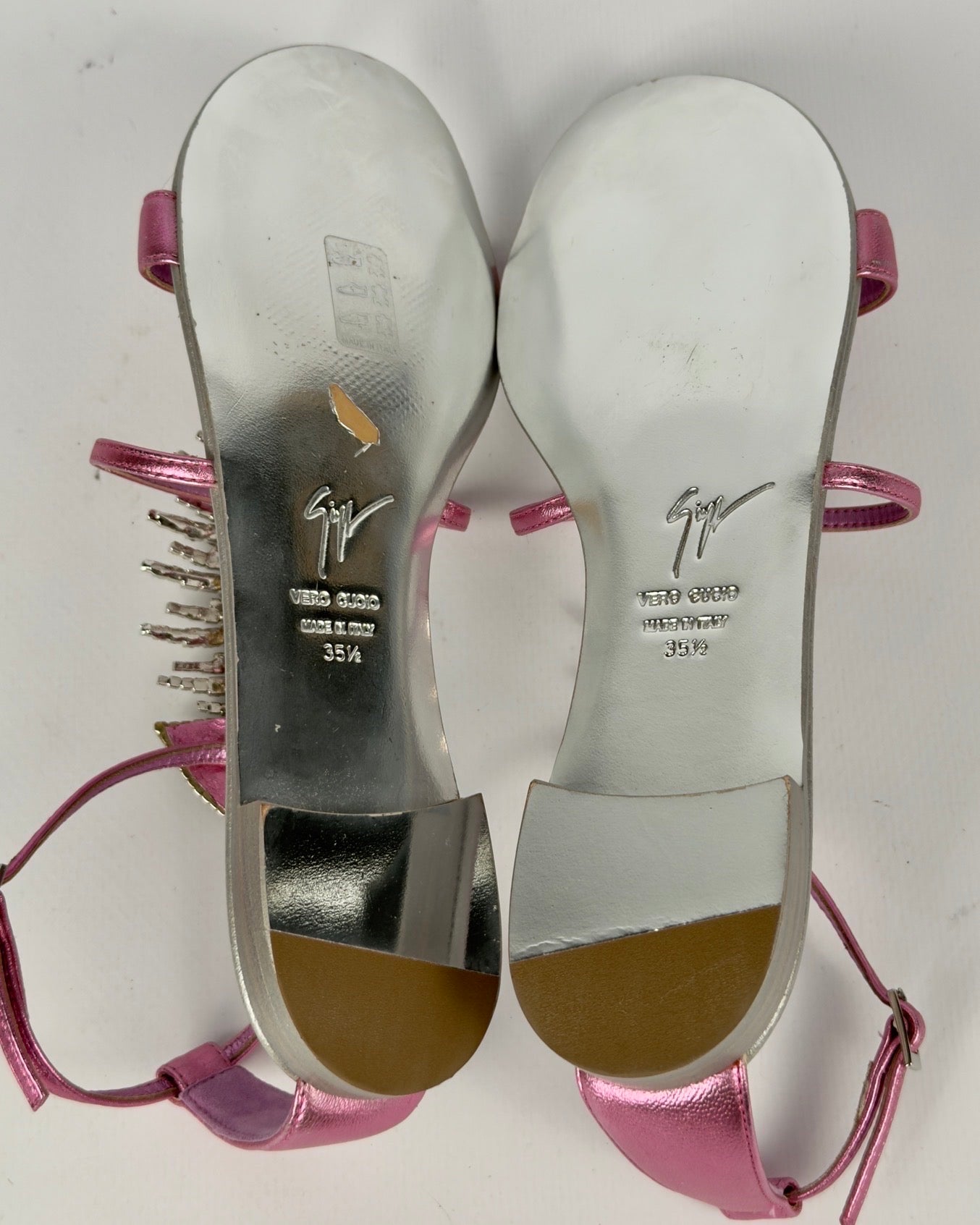 Giuseppe Zanotti Pink Fishbone Sandals — 35.5/36 NWB