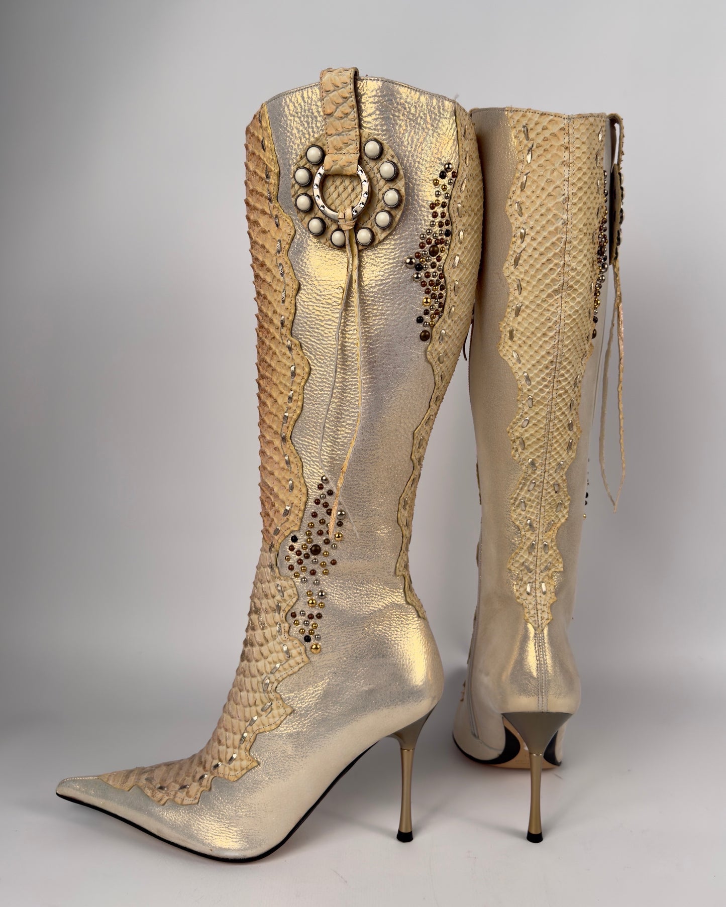 El Dante’s Couture Vintage Python Boots — 38/39