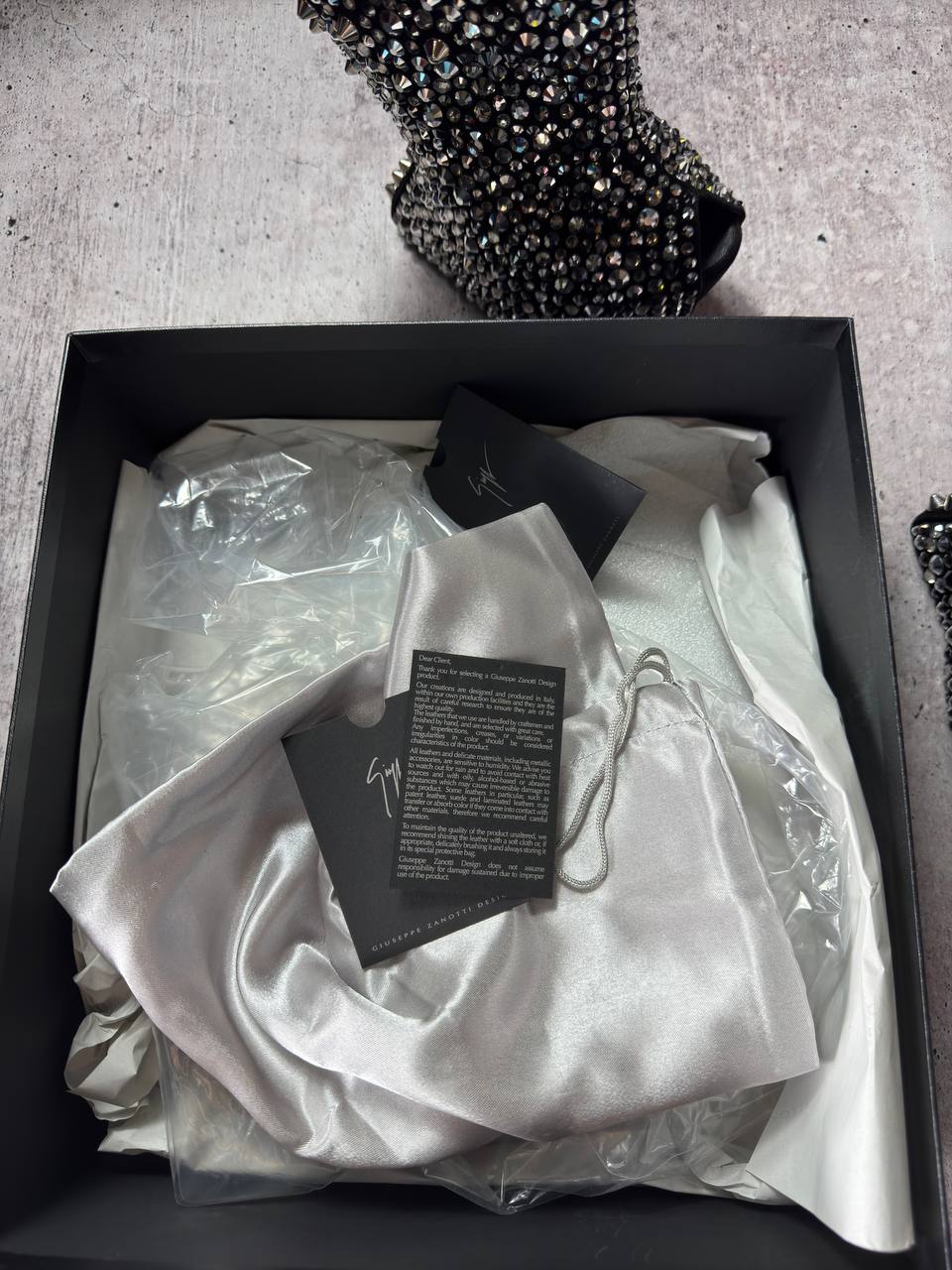 Zanotti Deadstock Rare Swarovski Crystals Spike Wedge Boots 40/40.5