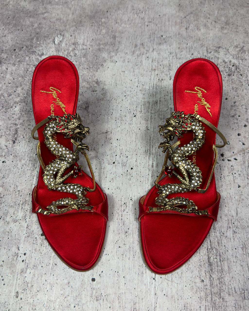 Giuseppe Zanotti Vintage Red Dragon Heels 37/38 - new with box