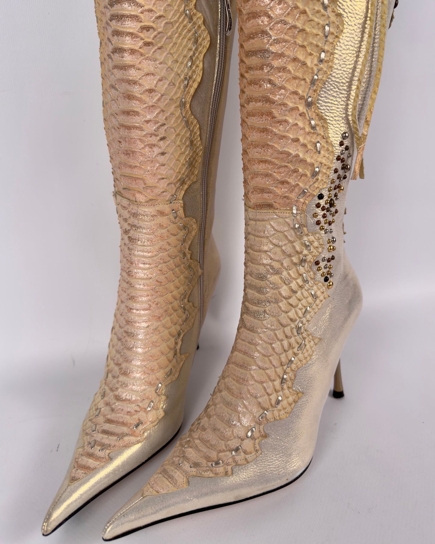 El Dante’s Couture Vintage Python Boots — 38/39
