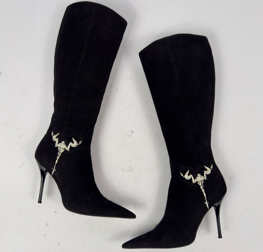 Cesare Paciotti Vintage Italian Scorpion Suede Boots — 37/37.5