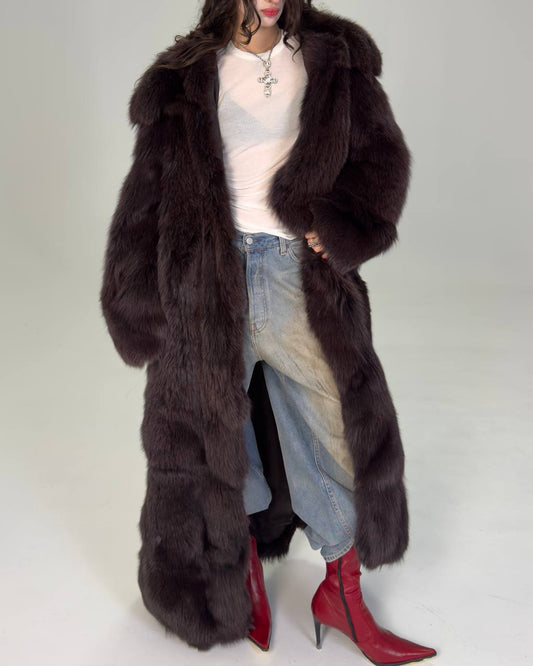 Vintage Arctic Fox Fur Coat - Long & Fluffy Thick Fur